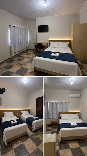 Composição com quartos de casal e duas camas no Hotel Zanetti